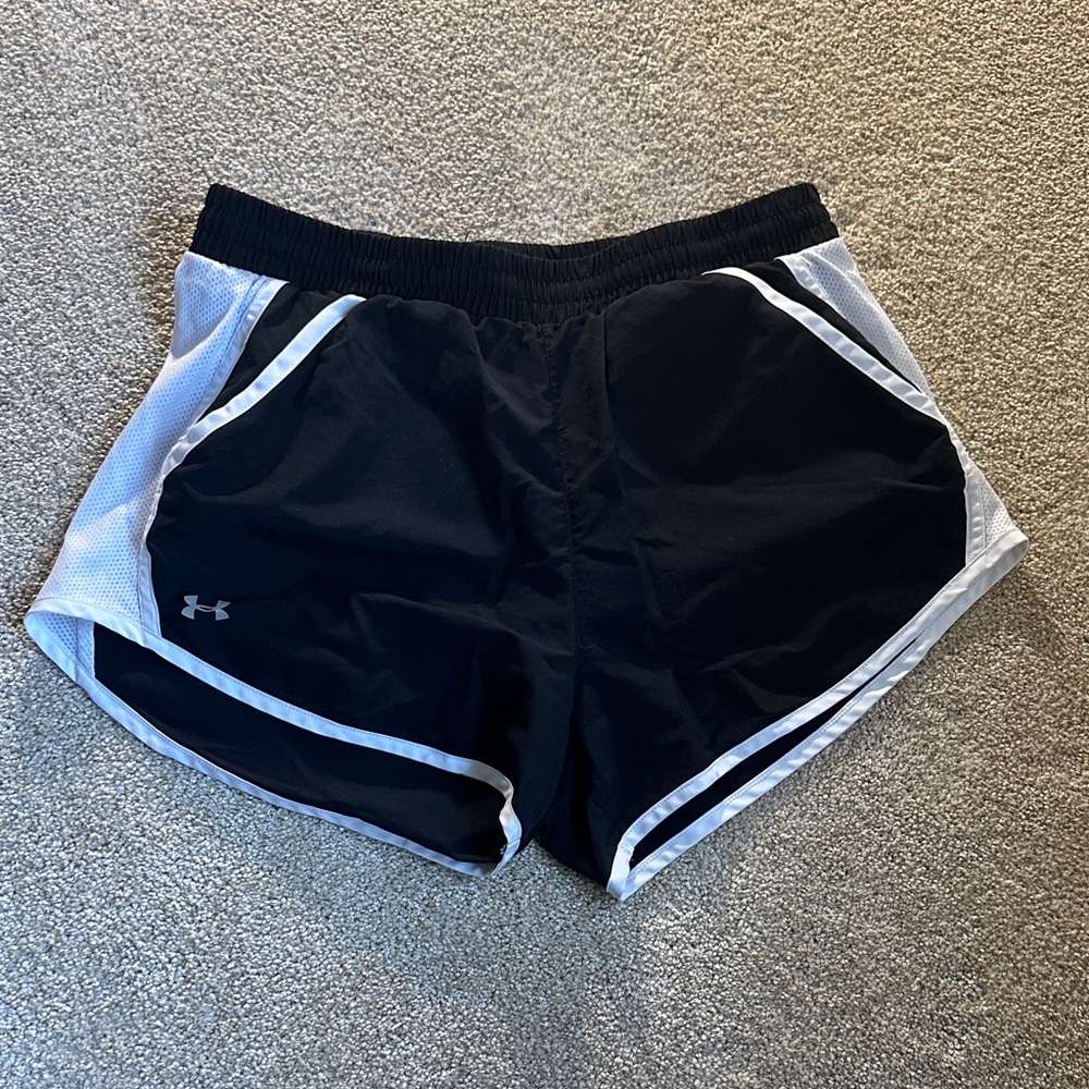 Under Armour Women's Black and White Athletic Shorts